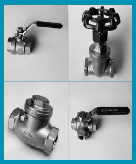 Range of Ball Valves, Swing Check, L Port, Gate, Spring